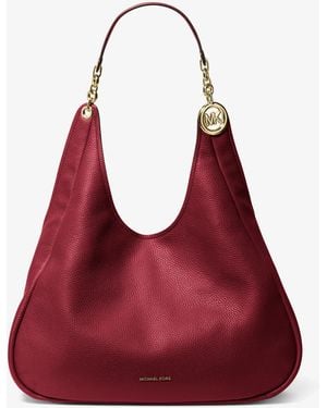 MICHAEL Michael Kors Michael Kors Ellie Large Pebbled Leather Shoulder Bag - Red