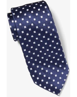Michael Kors Mk Square Print Silk Tie - Blue