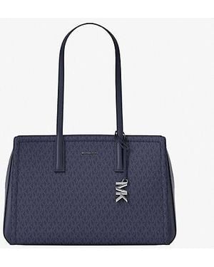 Michael Kors Laila Medium Signature Logo Tote Bag - Blue