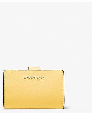 Michael Kors Medium Crossgrain Leather Wallet - Yellow
