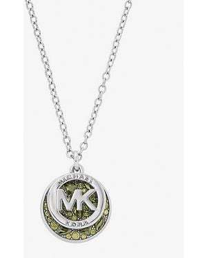 Michael Kors Pavé Logo Necklace - White