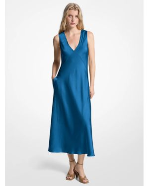 MICHAEL Michael Kors Mk Satin Midi Dress - Blue