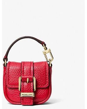 Michael Kors Zoe Metallic Pebbled Leather Airpod Case For Apple Airpods Pro - Red
