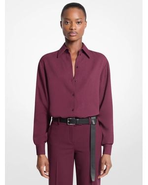 Michael Kors Michael Kors Katie Viscose Georgette Button Down Shirt - Red