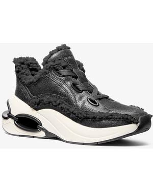 MICHAEL Michael Kors Mkzapatilla Toni De Piel Desgastada Y Sherpa - Blanco