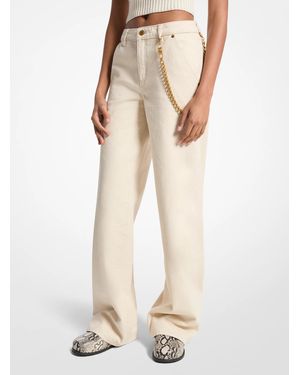 MICHAEL Michael Kors Mk Relaxed Wide-Leg Jeans - Natural