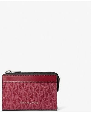 Michael Kors Cooper Small Signature Logo Zip Pouch - Red