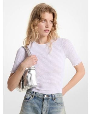 MICHAEL Michael Kors Mk Smocked Georgette Shirt - White