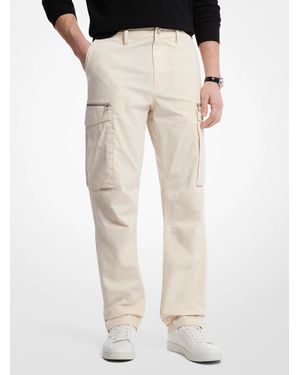 Michael Kors Mk Stretch Cotton Poplin Cargo Trousers - Natural