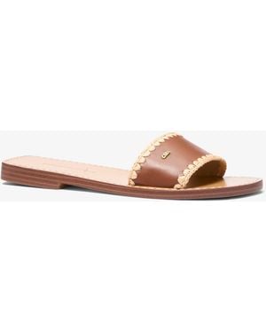 MICHAEL Michael Kors Mk Drea Leather Slide Sandal - Brown