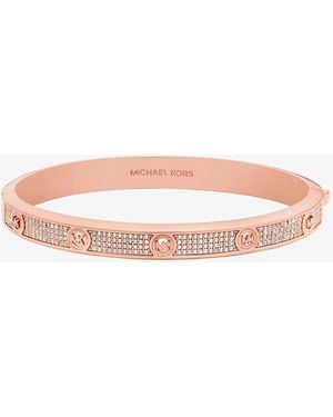 Michael Kors Pavé Logo Stud Bangle - Pink
