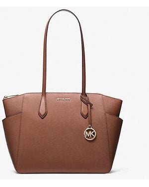 Michael Kors Marilyn Medium Saffiano Leather Tote Bag - Brown