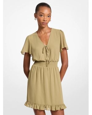 Michael Kors Georgette Mini Dress - Natural