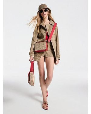 Michael Kors Mk2000 Logo Jacquard Trench Coat - White