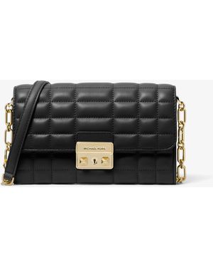 MICHAEL Michael Kors Tribeca Small Leather Wallet On Chain Bag - Black