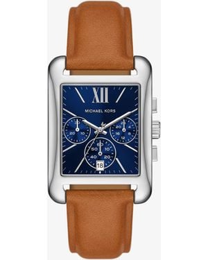 Michael Kors Monroe-Tone And Leather Watch - Blue
