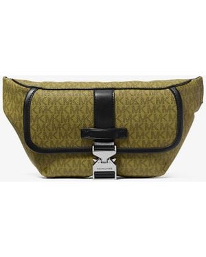Michael Kors Mk Hudson Signature Logo Sling Pack - Green