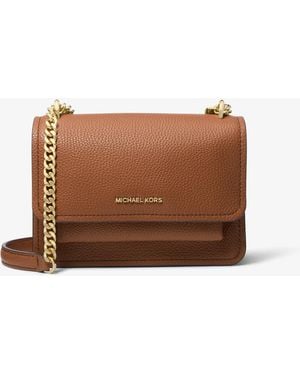 MICHAEL Michael Kors Mk Claire Small Pebbled Leather Convertible Shoulder Bag - Brown