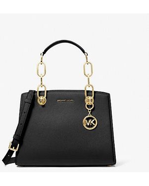 MICHAEL Michael Kors Mk Cynthia Small Leather Satchel in Natural Lyst UK