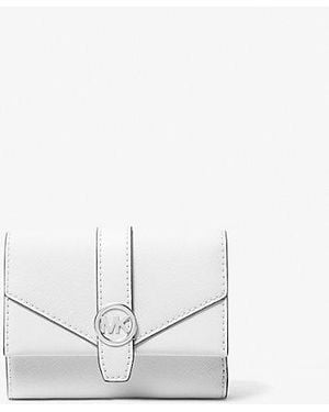 Michael Kors Greenwich Medium Leather Trifold Wallet - White