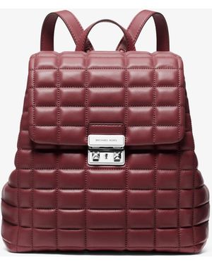 MICHAEL Michael Kors Tribeca Small Quilted Leather Backpack - Red