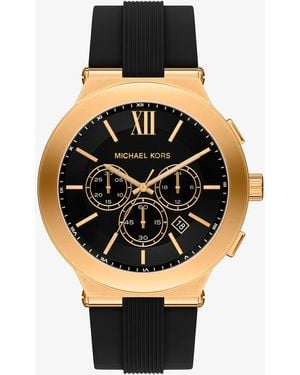 Michael Kors Oversized Billie-Tone And Silicone Watch - Black