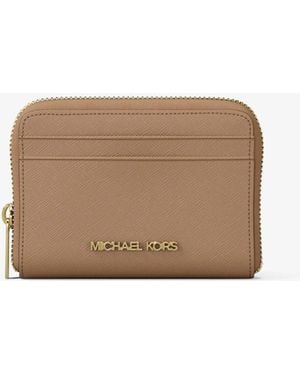 Michael Kors Jet Set Travel Medium Saffiano Leather Wallet - Natural