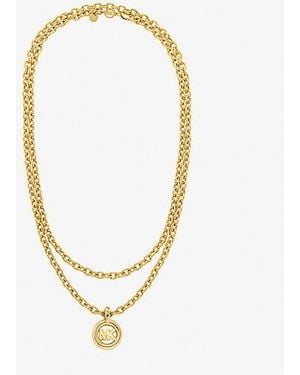 Michael Kors Mk Pop Charm Chain-Link Necklace - Metallic