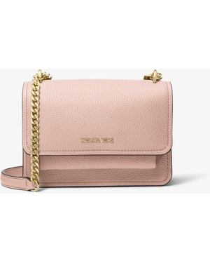MICHAEL Michael Kors Mk Claire Small Pebbled Leather Convertible Shoulder Bag - Pink