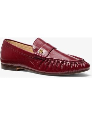 MICHAEL Michael Kors Mk Jennings Crinkled Leather Loafer - Red