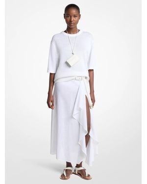 Michael Kors Michael Kors Linen Gauze Pareo Skirt - White