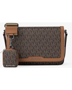 Michael Kors Hudson Mini Signature Logo Crossbody Bag With Airpod Case For Apple Airpods Pro - Grey