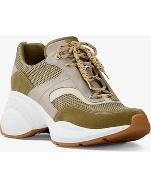 Michael Kors Kaia Mixed-Media Sneaker - White