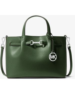 Michael Kors Carson Small Pebbled Leather Satchel - Green