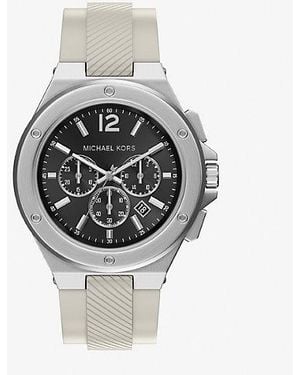 Michael Kors Oversized Lennox-Tone And Silicone Watch - Gray
