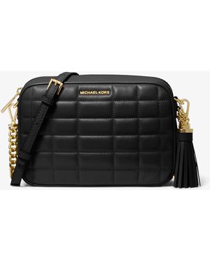 MICHAEL Michael Kors Jet Set Medium Quilted Leather Crossbody Bag - Black