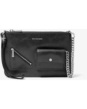 MICHAEL Michael Kors Mk Jet Set Large Leather Convertible Zip Wristlet - Black