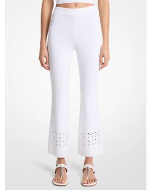 Michael Kors Laser Cut Stretch Knit Pants - White