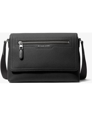 Michael Kors Hudson Small Pebbled Leather Messenger Bag - Black