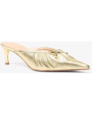 MICHAEL Michael Kors Michael Kors Lizzie Metallic Leather Mule - Natural