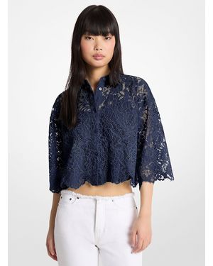 MICHAEL Michael Kors Mkblusa Corta De Encaje Floral Definido - Azul