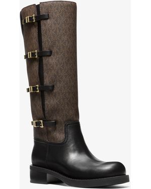 MICHAEL Michael Kors Mk Darrington Signature Logo And Leather Boot - Black