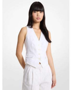 MICHAEL Michael Kors Mk Linen And Cotton Vest - White