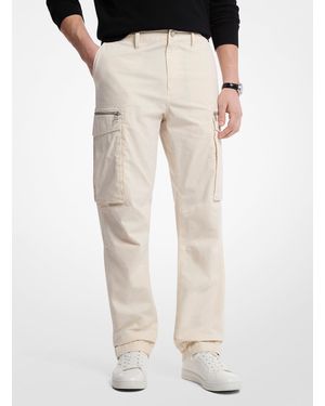 Michael Kors Mk Stretch Cotton Poplin Cargo Trousers - Natural