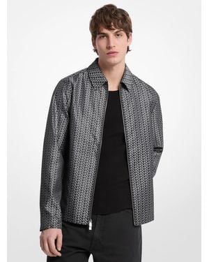 Michael Kors Mk Mk2000 Logo Jacquard Jacket - Grey