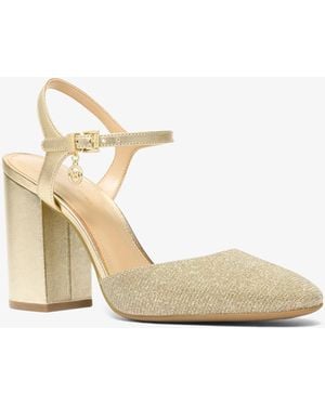 MICHAEL Michael Kors Mk Alexa Flex Glitter Chain Mesh And Metallic Pump - White