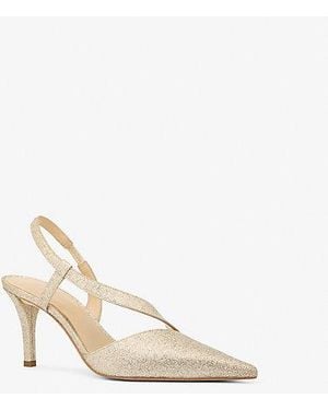 MICHAEL Michael Kors Mk Jaida Glitter Embellished Leather Pump - White