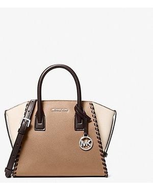 Michael Kors Avril Small Leather Satchel - Natural