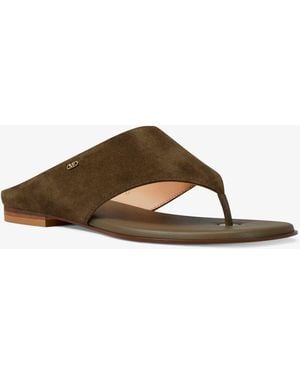 Michael Kors Alster Suede Thong Sandal - Brown