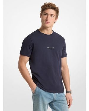 Michael Kors Mk Graphic Logo Cotton Jersey T-Shirt - Blue